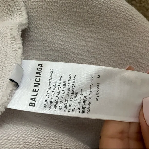 Balenciaga Light Gray Logo-Patch Zip Hoodie BRAND NEW WITH TAGS. Fixed Price. - Picture 3 of 4